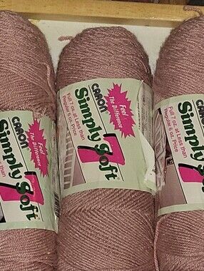 Carbon Simply Soft Yarn - Dusty Pink Skeins Lot Of 5